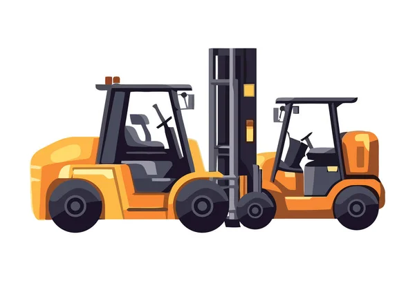 Heavy Machinery Transporting Cargo Containers Icon Isolated — Stock Vector