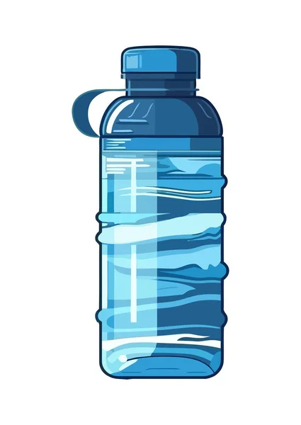 Bottiglia Plastica Blu Con Acqua Purificata Icona Isolata — Vettoriale Stock