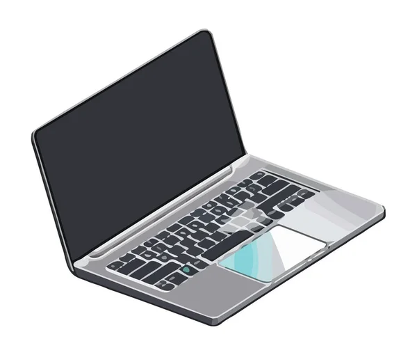 Nowoczesny Laptop Symbolizuje Ikonę Technologii Komunikacji — Wektor stockowy