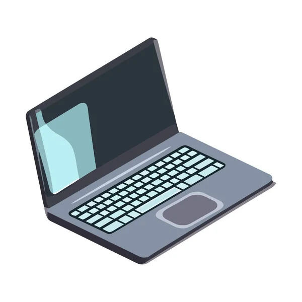 Moderne Laptop Ikone Drahtlose Technologie Isoliert — Stockvektor