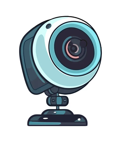 現代のウェブカメラ技術アイコンを通して視力を見る — ストックベクタ