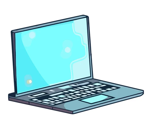 Ikone Der Modernen Laptop Technologie Isoliert — Stockvektor