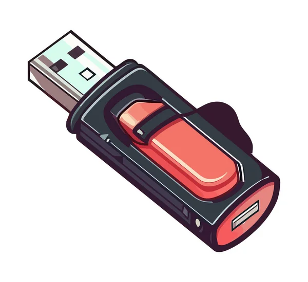 Usb Data Security Icon Flat Design Isolated — Stock Vector