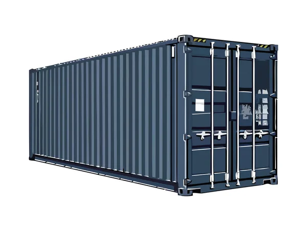 Vrachtcontainer Met Merchandise Icoon Geïsoleerd — Stockvector