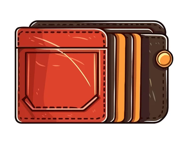 Leder Brieftasche Zubehör Symbol Isoliert — Stockvektor