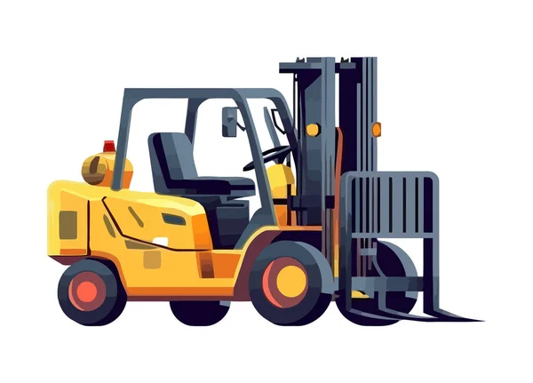 Forklift Machinery Delivering Cargo Icon Isolated — Stock Vector