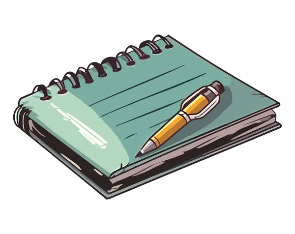 Página Caderno Branco Com Ícone Lápis Isolado — Vetor de Stock
