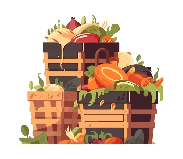 Świeże Warzywa Organiczne Dla Zdrowego Odizolowania Ikony Jedzenia — Wektor stockowy