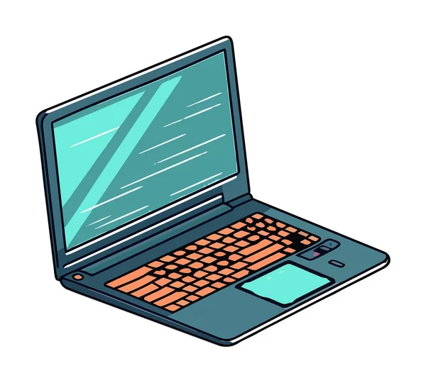 Иконка Связи Технологии Ноутбука Изолированы — стоковый вектор