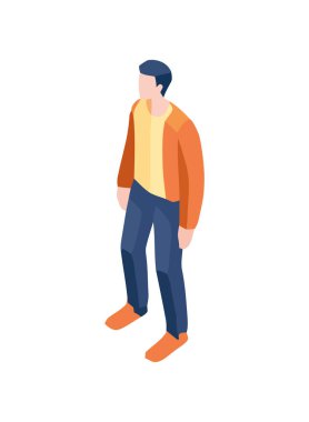 Çizgi film adamı avatarı simgeyi izole etti