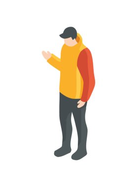 Spor şapkalı adam, yürüyen ikon izole edilmiş.