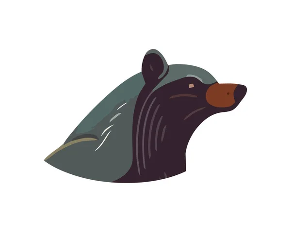 Fun Illustration Cute Bear Animal Icon Isolated — Stock Vector