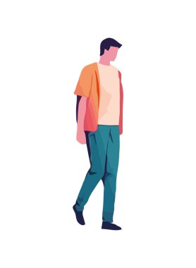 adam karakteri yürüyen ikon izole