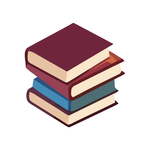 Staplar Litteratur Böcker Ikon Isolerad — Stock vektor