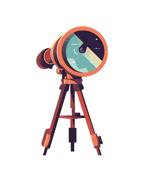 Observar Descubrimiento Del Espacio Través Del Icono Del Telescopio Aislado — Vector de stock