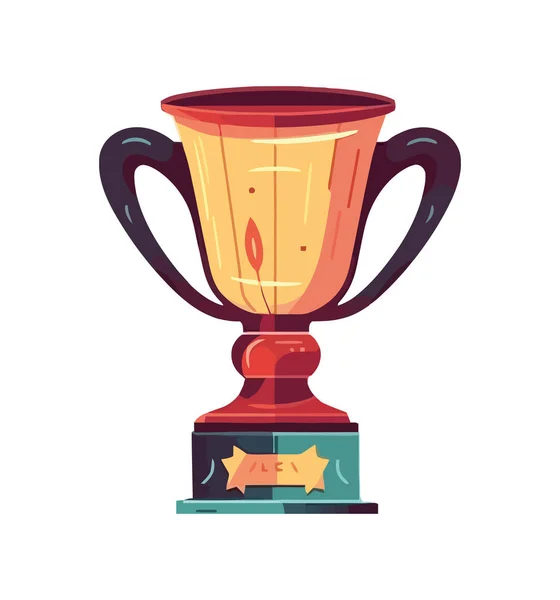 First Place Trophy Signifies Success Competition Icon Isolated — Stock Vector