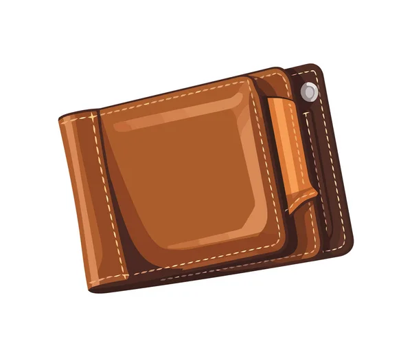 Leather Wallet Isolated Elegant Fashion Symbol Design Icon — Stock Vector