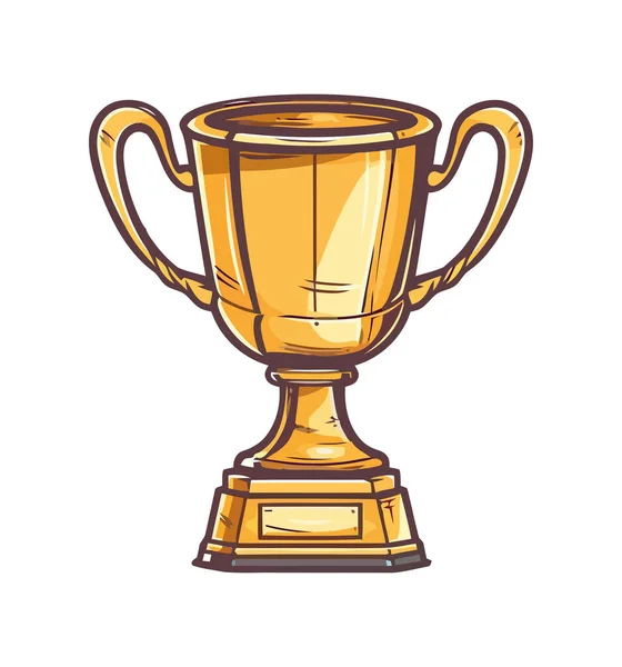 Золотий Трофей Символізує Успіх Змаганні Ізольованого Ікону — стоковий вектор