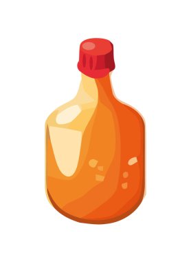 Taze organik şarap ikonu izole edilmiş cam şişe.