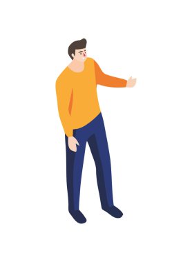 İşaret simgesinde el ele duran başarılı adam izole edildi