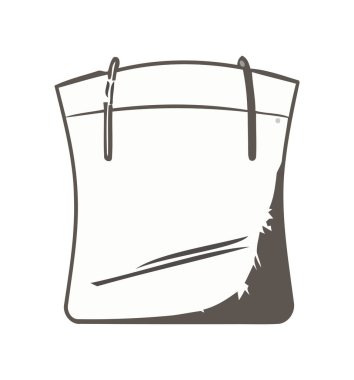 skeç alışveriş çantası simgesi izole edildi