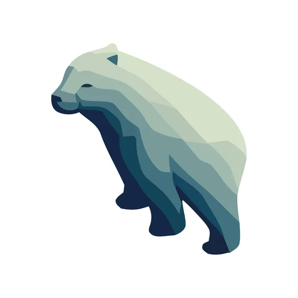 Aranyos Sarkvidéki Medve Álló Fehér Tapéta Ikon Elszigetelt — Stock Vector