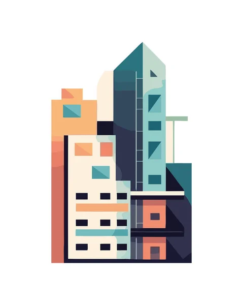 Modern Skyscraper Symbolizes Urban Business Success Icon — Stock Vector