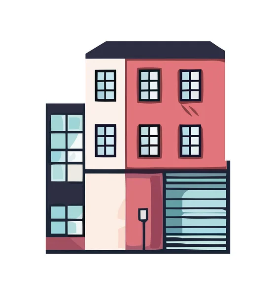 现代公寓楼象征着城市生活的象征孤立 — 图库矢量图片