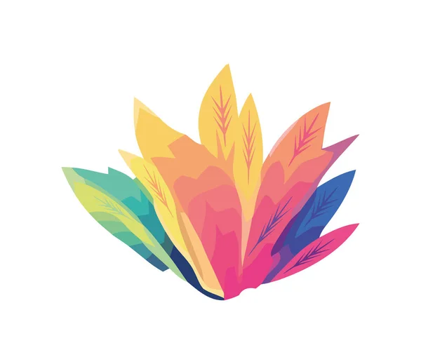 Nature Beauty Multi Colored Leaves Icon Isolated — Stock Vector