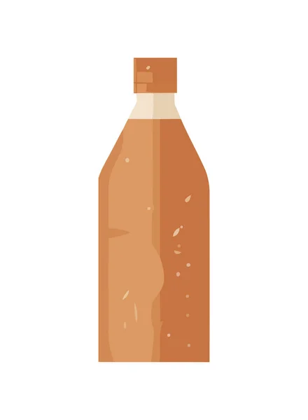 Скляна Пляшка Свіжим Жовтим Значком Вина Ізольована — стоковий вектор