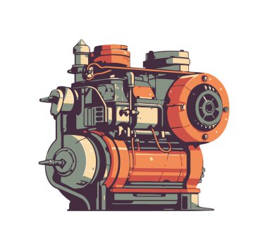 Makine endüstrisi mühendislik ikonu bilimini sembolize eder.