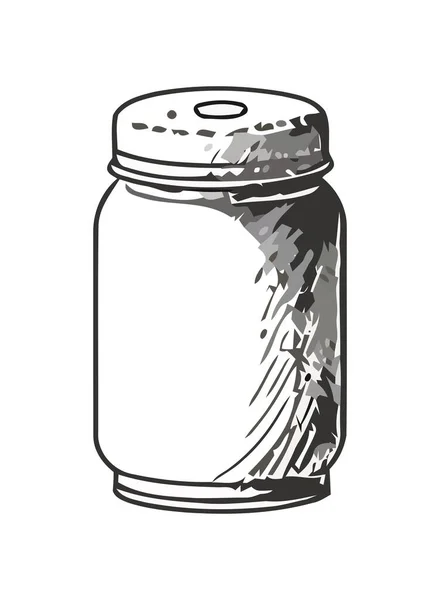 透明瓶盖图标隔离的罐装有机水果 — 图库矢量图片
