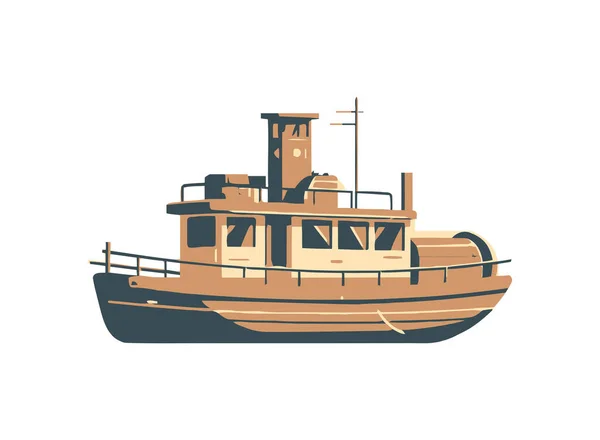Icono Del Barco Vela Simboliza Transporte Icono Del Agua Aislado — Archivo Imágenes Vectoriales