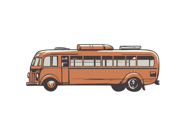 Tour Bus Offrendo Divertimento Avventura All Aperto Icona Isolato — Vettoriale Stock