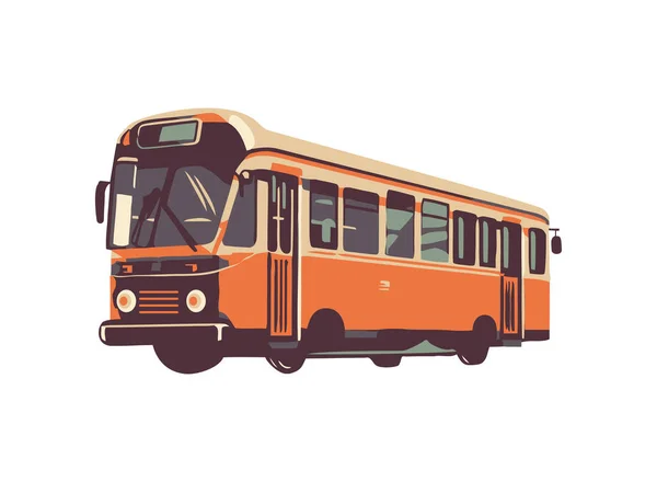 Ikon Transportasi Klasik Bus Wisata Terisolasi - Stok Vektor