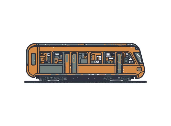 Městská Vlaková Doprava Bílém Pozadí Ikona Izolované — Stockový vektor