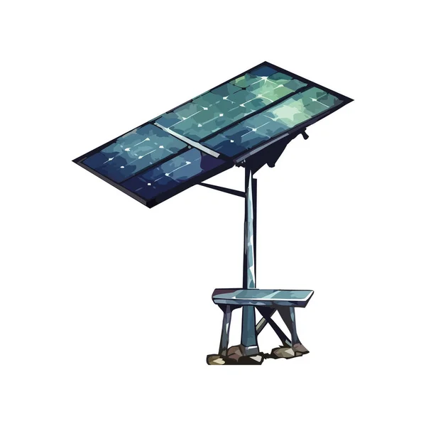 Tecnologia Painel Solar Alimenta Ícone Equipamento Isolado — Vetor de Stock