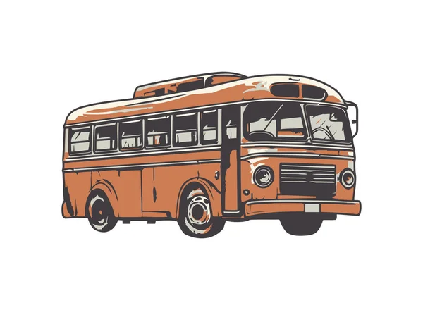 Autobús Simboliza Aventura Viaje Icono Aislado — Vector de stock
