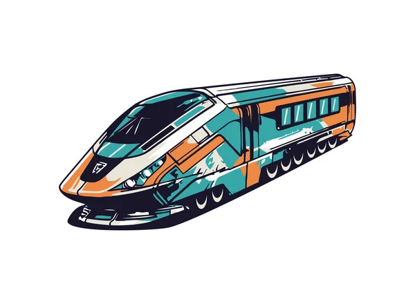 Tren Vía Férrea Icono Viaje Aislado — Vector de stock