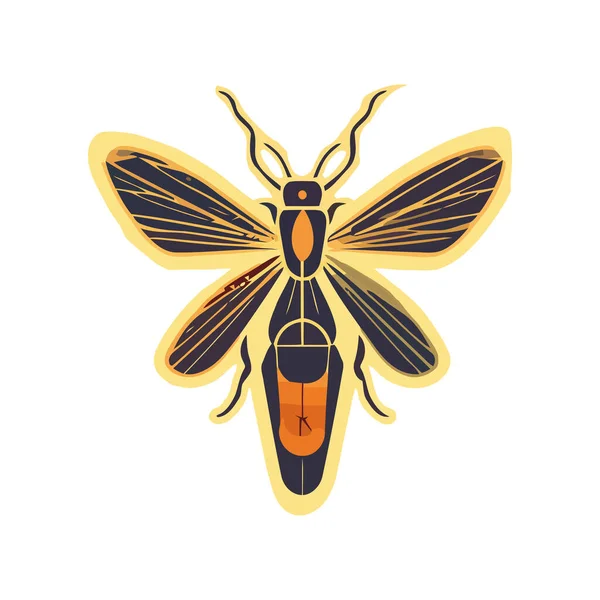 Vliegende Insectenwesp Pictogram Geïsoleerd — Stockvector