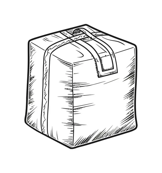Skizze Des Pakets Vektor Stil Symbol Isoliert — Stockvektor