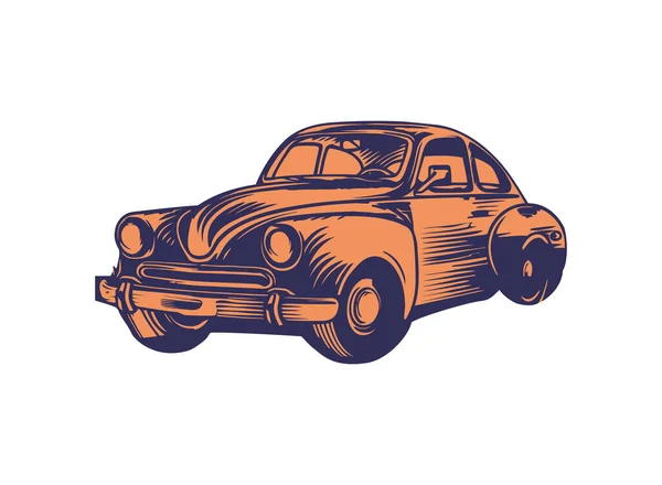 Retro Old Fashioned Car Icon Isolated — Stock Vector