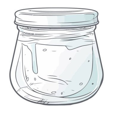 Şeffaf cam kavanoz taze kremsi ikon izole