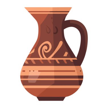 Soyut tasarım simgesi izole edilmiş terracotta vazosu