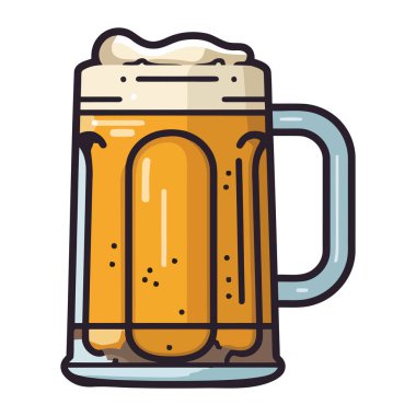 Sarı bardakta köpüklü bira izole edilmiş.