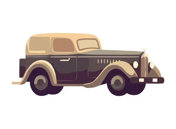 Old Fashioned Classical Car Icon Isolated — Stock Vector