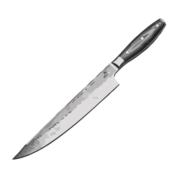 鋭利な鋼のナイフアイコンを隔離 — ストックベクタ
