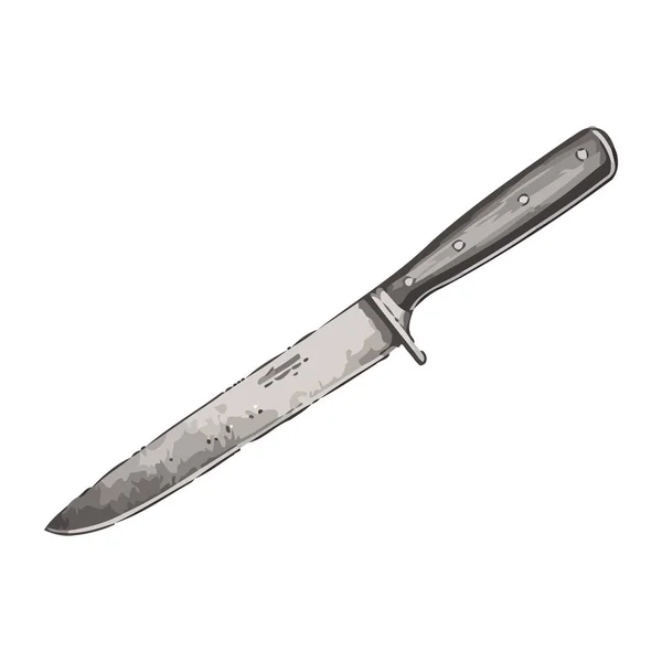 Keskin Çelik Bıçak Izole Edilmiş Bıçak Sapı — Stok Vektör