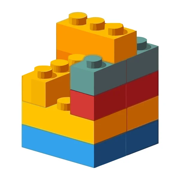 Ziegelsteinblock Spielzeug Vektor Für Kinder Symbol Isoliert — Stockvektor