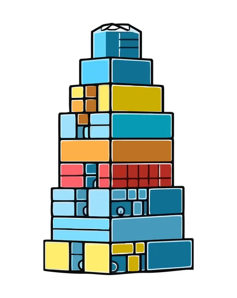 Empilement Blocs Briques Jouet Icône Isolé — Image vectorielle